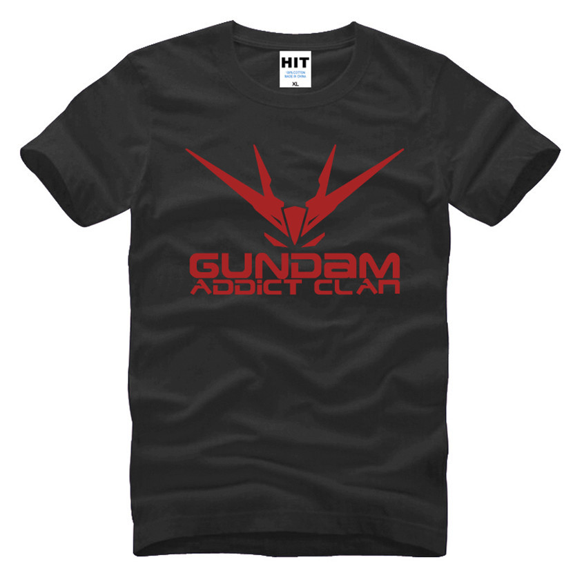 2017新款男式t恤 机动战士高达 gundam addict clan 动漫卡通