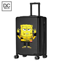 Cute Spongebob cartoon large capacity student trolley case Personality fashion universal wheel suitcase suitcase male