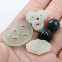 Old pit material Hetian jade Moyu DIY accessories Lotus root slices Back Yungua beads Bracelet necklace accessories bag jewelry pendant