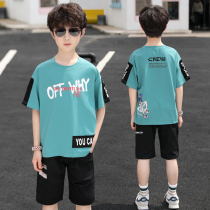 Middle-sized children's summer suit with boys and 2022 new fried street handsome boys short-sleeved fashionable tide clothes in summer