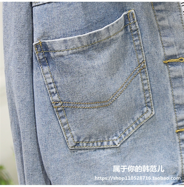 Áo khoác denim in của phụ nữ năm 2021 mùa xuân và mùa thu mới thời trang Hàn Quốc lỏng và mỏng áo khoác Harajuku ngắn với kim cương - Áo khoác ngắn