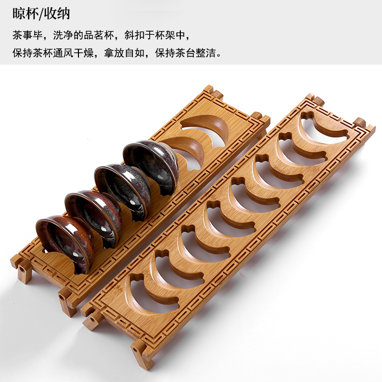 T crossover vehicle glass shelves bamboo kung fu tea set drop hanging cups tea set to receive natural bamboo tea to match