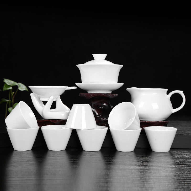 T white porcelain kung fu tea tureen tea cups gift set LOGO custom gift company souvenir shop activities