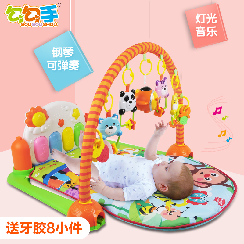 勾勾手新生婴儿早教健身架器脚踏钢琴宝宝音乐游戏毯玩具游戏垫产品展示图1
