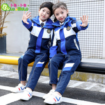 Children's assault clothing three-in-one detachable boys and girls plus velvet padded winter clothing windproof junior high school uniform garden clothing class clothing