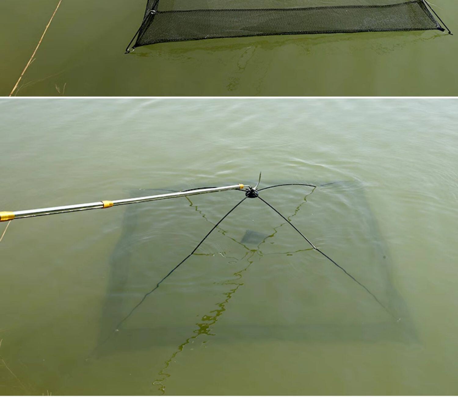 搬网捕鱼网开放式捕虾网折叠提网抬网虾笼渔网抓鱼网搬筝捕鱼工具