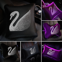 Winter plush car headrest Car cushion Neck pillow Car pillow Diamond-set lady car car car pillow pillow