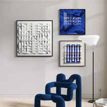 Klein Blue Decorative Painting Modern Living Room Dining Room Restaurant Abstract Mural Upscale Bedroom Art Square Hung Painting Blue