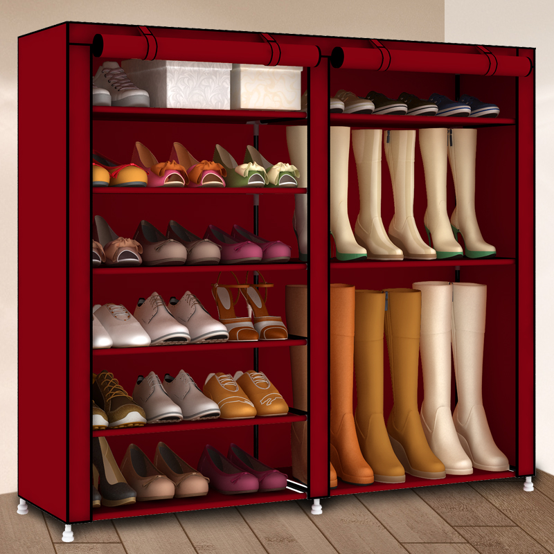 简易鞋架 双排大容量组装鞋柜带防尘罩 促销产品展示图2