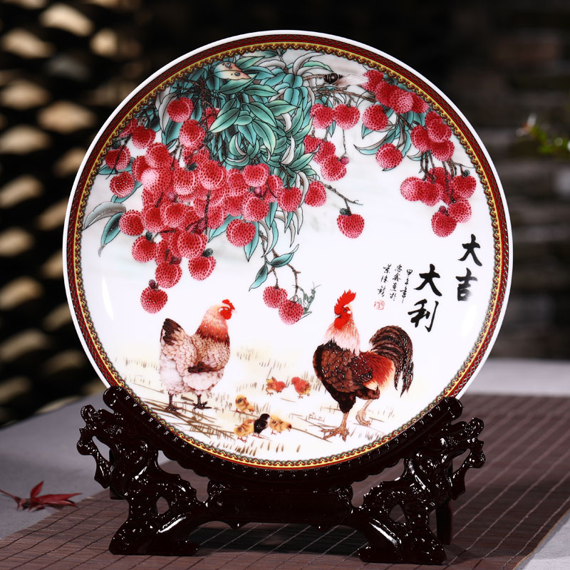 Jingdezhen ceramic decoration plate desk furnishing articles of TV ark, wine decorations household decoration wedding gift