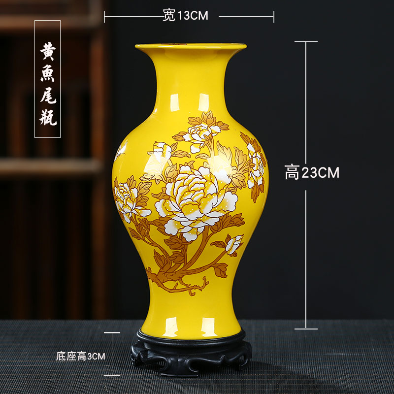 Jingdezhen ceramic vase decoration furnishing articles sitting room porch flower arranging Chinese large household decoration wedding gift