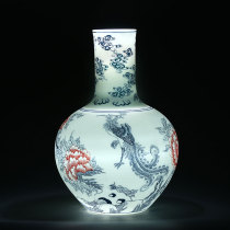 Jingdezhen blue and white porcelain ceramic vase Chinese home living room flower arrangement TV cabinet decoration bogusan ancient shelf ornaments