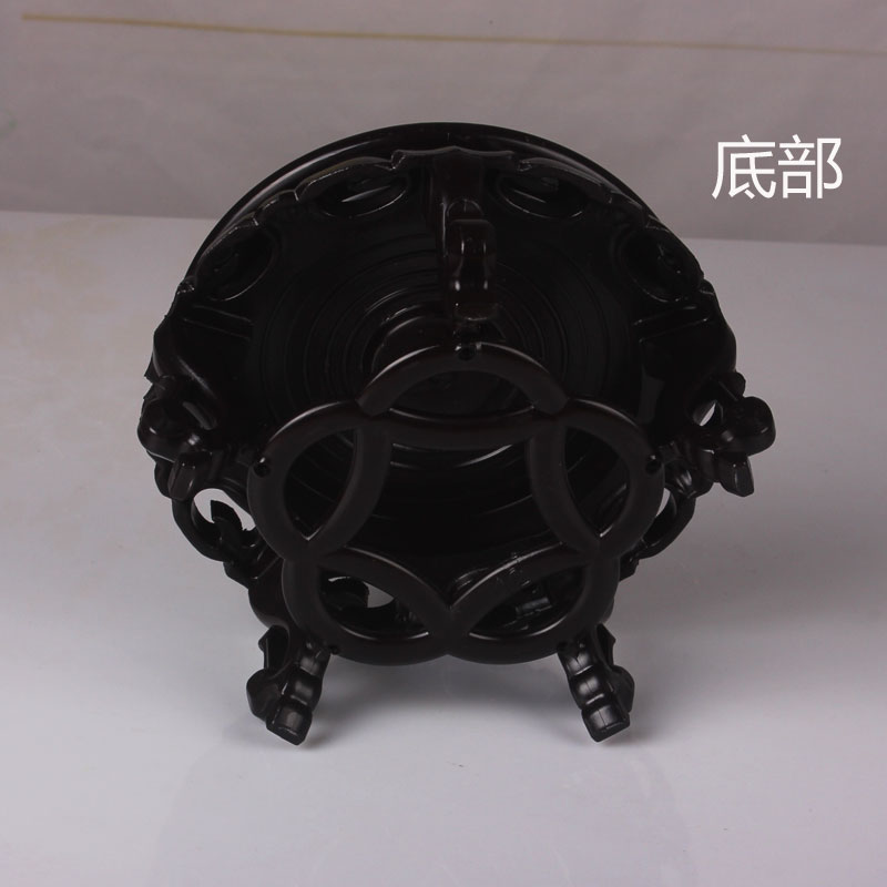 Round ceramic vases, PVC plastic base flowerpot tank stone Buddha furnishing articles waterproof plastic high base