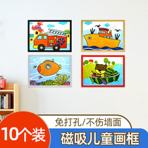Picture frame framing photo frame hanging wall a4 certificate storage work Display Childrens simple 4K eight open magnetic magnetic wall stickers