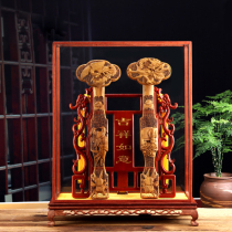 Qufu Kai wood carving Ruyi ornaments pure hand carved living room porch furnishings crafts wedding housewarming gifts