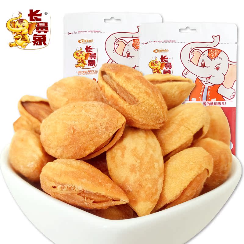 长鼻象薄壳巴旦木手剥扁桃仁干果零食炒货年货坚果228g*2产品展示图4