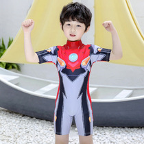 Summer Ottmann Childrens swimsuit Boy one-piece swimsuit Spider-Man Childrens baby sunscreen Speed Dry Suit