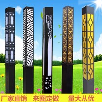 Custom Led Square View Lamp Post Outdoor Park District Scenic Area Villa Courtyard Light 3 m 4 m Square Lamp Street Lamp