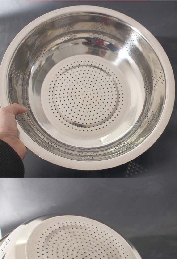 洗菜盆沥水盆不锈钢漏盆圆形过滤盆大漏盆淘米盆米筛家用果蔬篮