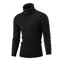 men's autumn winter turtleneck sweater personalised bottoming slim knit sweater trendy black sweater