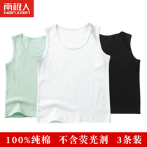 Antarctic summer children's pure cotton vest boys sleeveless thin bottoming vest underwear worn in three pieces