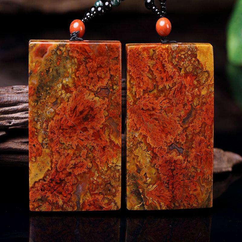 战国红玛瑙牌子 方牌平安无事牌吊坠项链毛衣链 多款可选一图一物