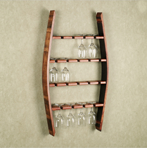 Wine glass rack upside down solid wood hanging European modern simple household wine glass rack living room creative goblet rack