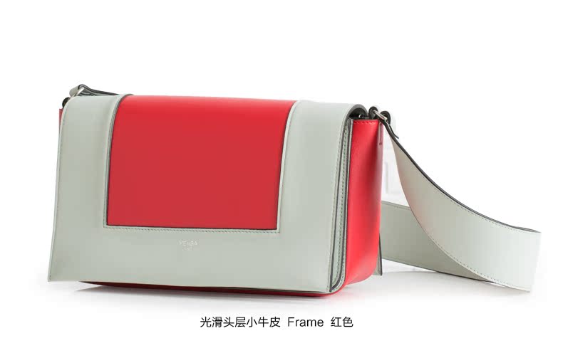 celine frame包拔草 YEASALAND 2020早春新品歐美時尚頭層牛皮單肩斜挎FRAME女包 celine的frame