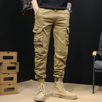 Autumn 2021 new outdoor mountaineering overalls men Spring and Autumn feet slim pin Tide brand pants card Leisure