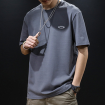 Summer cotton short sleeve T-shirt men loose ins Tide brand half sleeve size fat fat man plus fat increase body shirt trend mens clothing