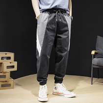 Summer thin casual pants mens ankle-length pants bunch feet loose ins Tide brand big pants plus fat fat tide