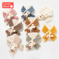 Childrens scarf autumn and winter warm neck cover Korean version of trendy boys and girls cute cartoon plush collar baby thickening