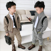 Boys autumn set handsome blue street red children spring dress 3456 year old babys two - piece trend