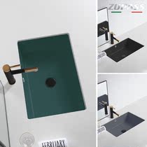 Nordic Ink Green Stage Basin Home Flush Wash Basin Single Basin Ceramic Face Basin Square Ash Black Wash Face Pool
