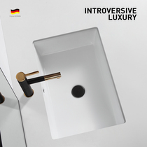 Large capacity flat bottom square in-stage basin toilet ceramic embedded washbasin single basin round wash-face stone lower basin