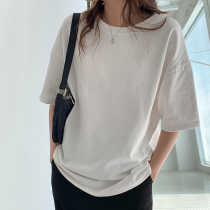 Right Rice cotton base shirt women 2021 new short sleeve white T-shirt loose body shirt white T inner top ins tide