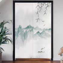 Chinese ink landscape door curtain Bedroom household curtain windproof fabric occlusion curtain Living room curtain entrance decoration