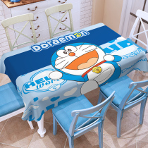 Cartoon jingle cat tablecloth Waterproof and dustproof wash-in table mat Coffee table Japanese childrens dining table cloth tablecloth desk