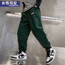Boy casual pants spring clothing 2022 new children Korean version sports pants 10 CUHK Tong Shuai Qi Chunqiu pants 15 years old