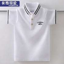 Boy T-shirt short sleeve summer dress 2022 new children casual handsome young boy white POLO shirt boy summer