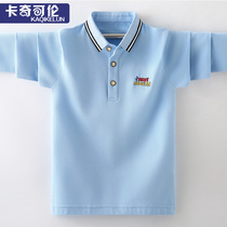 Boy Spring and Autumn Shirt Presbyterian Pocket Long Pocket T-shirt 10 Spring Pack 9 Children Polo Shirt 12 Turn over 15