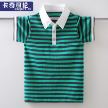 Boy t-shirt summer clothes 2022 new children casual streaks boy handsome blouses CUHK Tong Summer POLO shirt