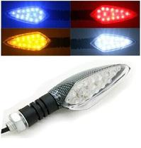 Motorcycle retrofit accessories imitation carbon fiber turn light universal retrofit red blue yellow LED turn light finger glow lamp
