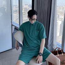 (VERA KANE) Korea ins summer casual niche half-sleeve polo shirt shorts loose two-piece set tide men