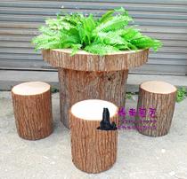 Simulation Wooden Bench Decorative Props Mall Showroom Wall Corner Window Setting Wooden Pile Wooden Pile