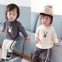 Baby Long Sleeve base shirt Spring and Autumn Clothing 2021 Boys Korean T-shirt Casual Wear Girls Children