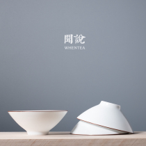 Wen said) Fat white hat cup Jingdezhen handmade thin tire white porcelain matte glaze Kung fu tea cup Ceramic sweet white
