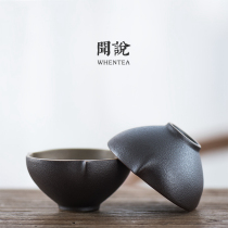 Wen said) Japanese petal cup handmade rust glaze tea cup creative simple and wind coarse pottery teacup master cup