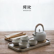 Smells Say) Day Style White Clay Tiliang Teapot Cover Brief Coarse Pottery Retro Ceramic Small Home Kung Fu Tea Set Suit