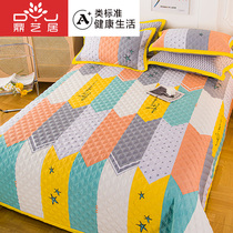 Cotton linen single-sided cotton pillowcase three sets of thick quilted dont run bed sheets in autumn and winter antiskid